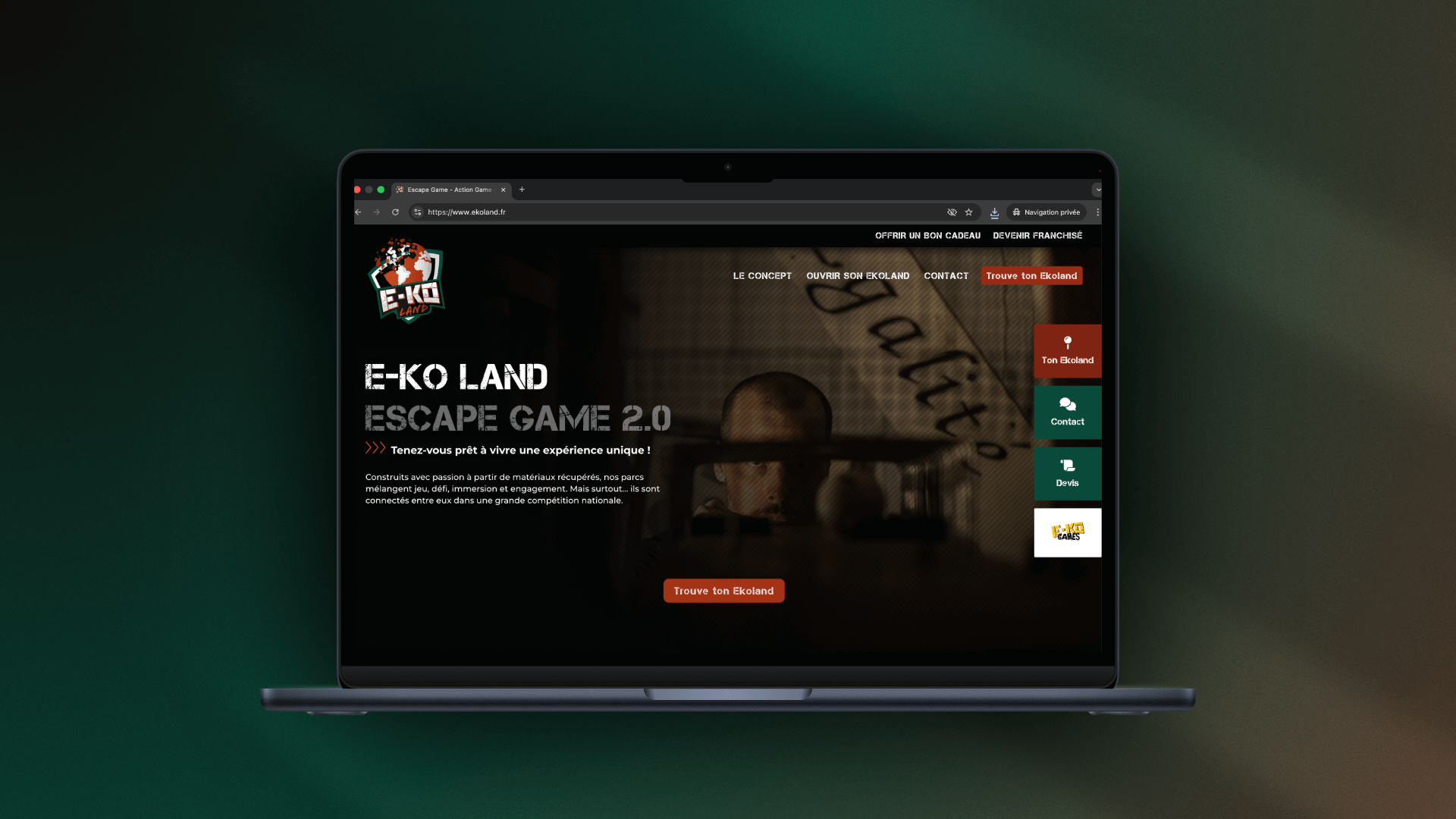 Mockup du site de Ekoland