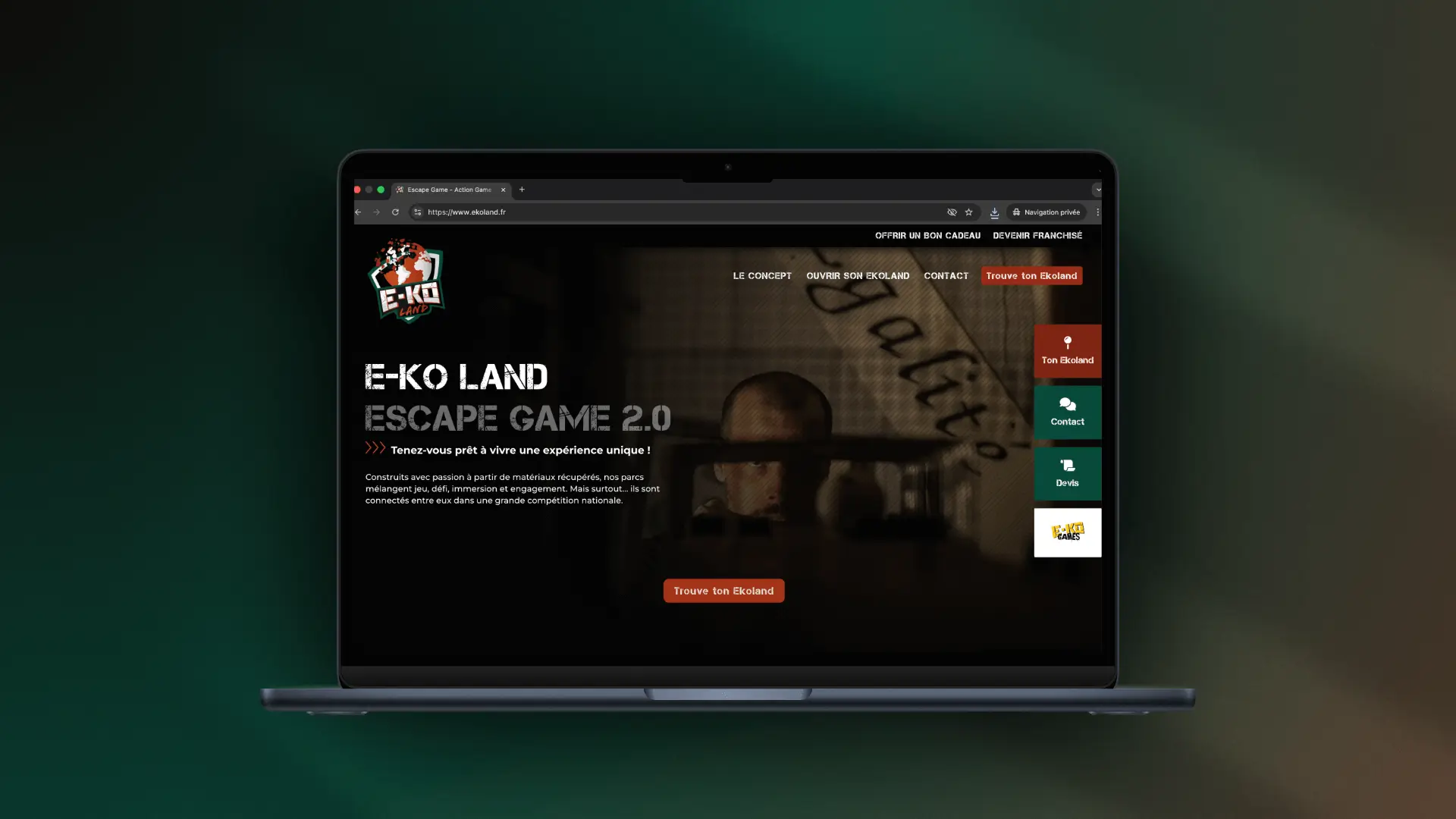 Mockup du site de Ekoland