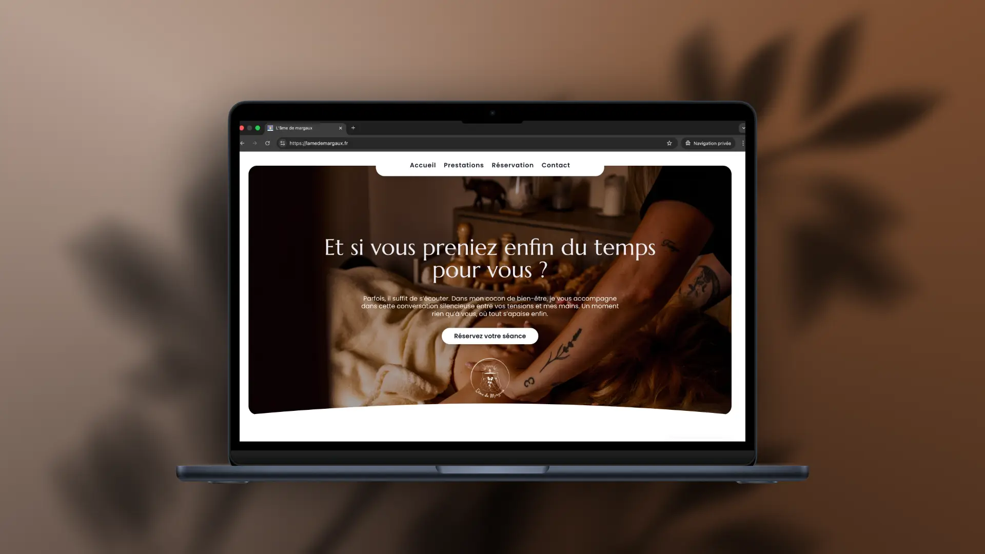 Mockup du site de L'âme de Margaux
