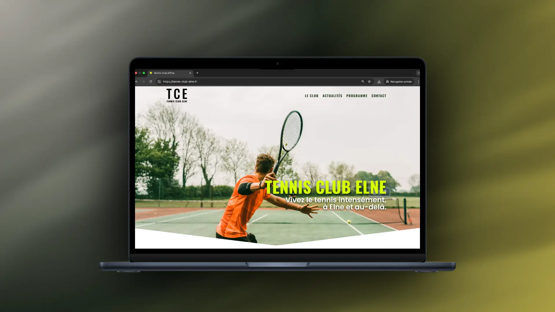 Mockup du site de Tennis club d'Elne